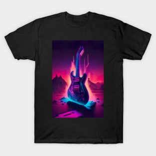 Cool Guitar Cyber Future Style T-Shirt